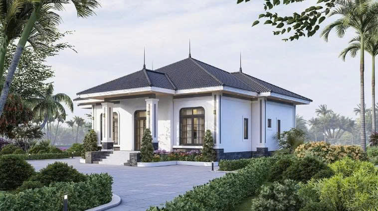 Nhà cấp 4 mái nhật 3 phòng ngủ