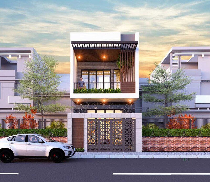 Nhà phố mái bằng tối giản ở Củ Chi 