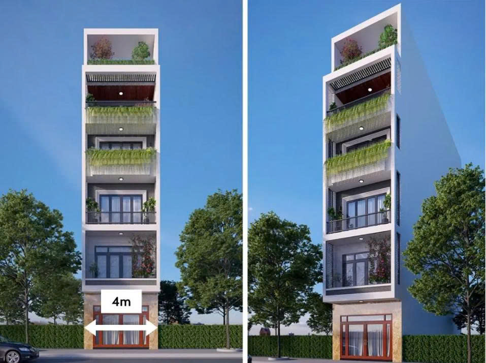 thiet ke nha pho nho gon 4m mat tien binh duong