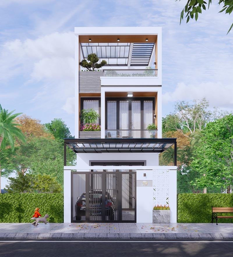 Thiết kế nhà phố ở Thuận An Bình Dương thiet ke nha pho o thuan an binh duong