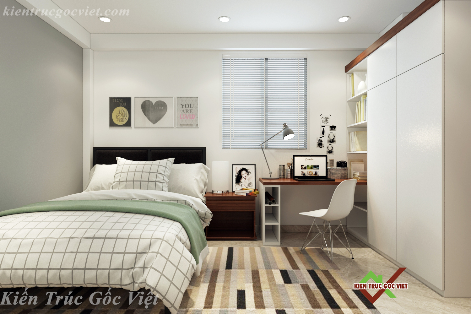 Phối cảnh nội thất phòng ngủ 1