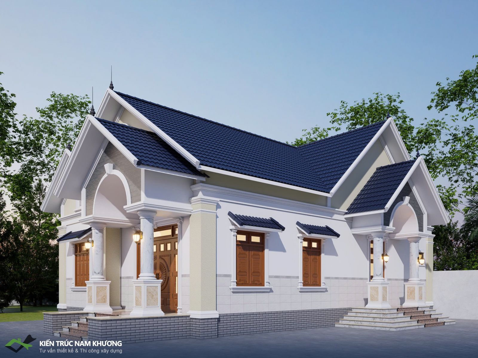 Thiết kế nhà cấp 4 mái thái đẹp