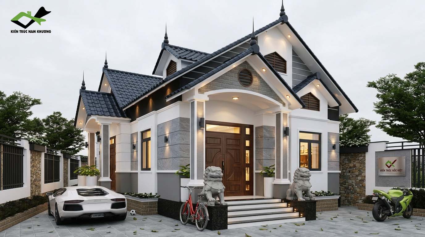 Mẫu nhà cấp 4 mái thái 