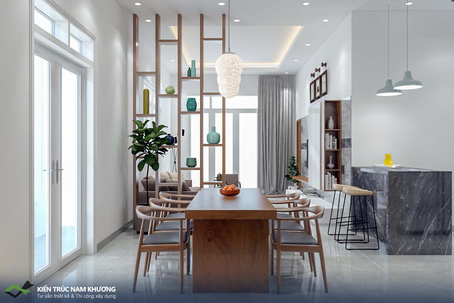 thiết kế nội thất không gian tủ bếp