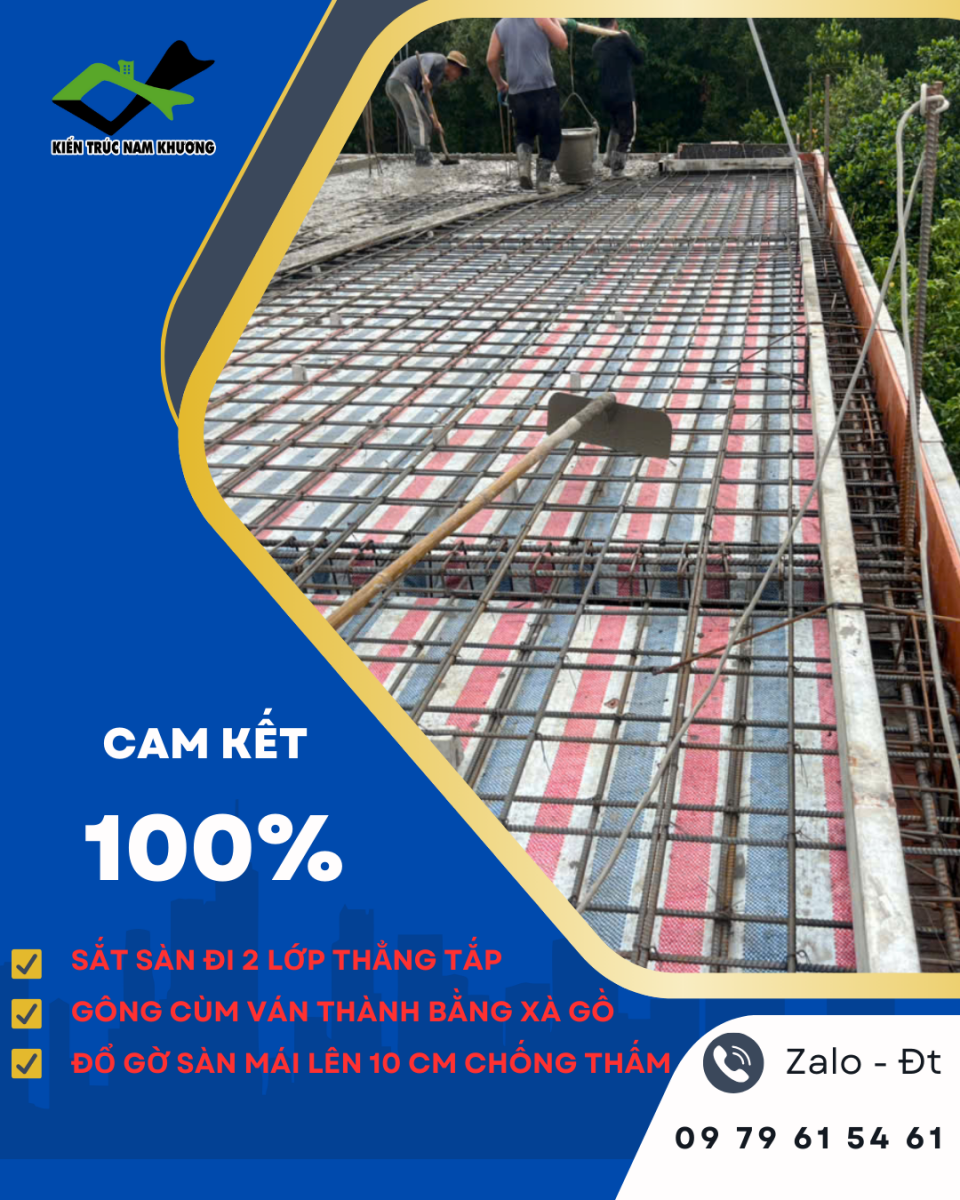 Đổ gờ bê tông chống thấm cho sàn mái 