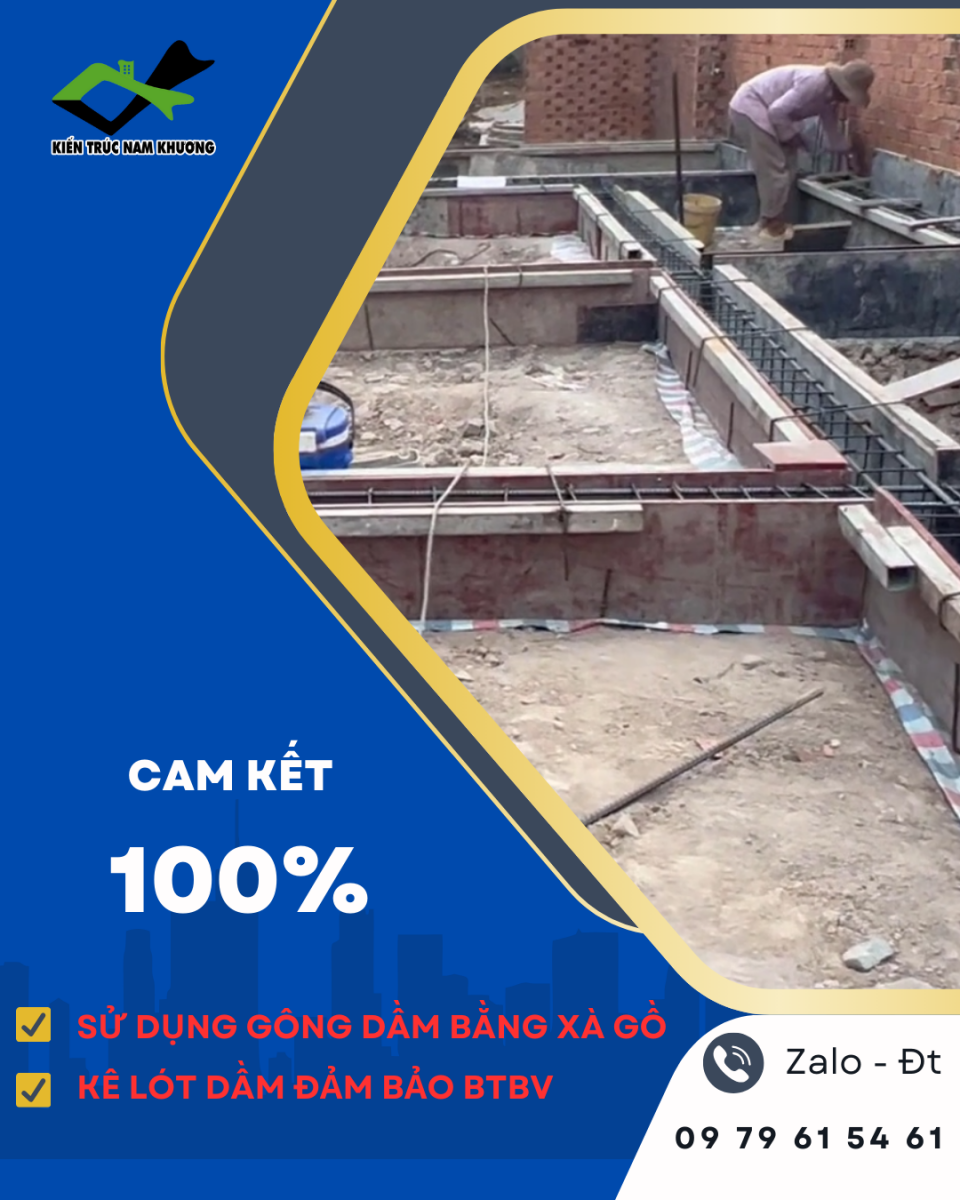 Bố trí đóng copha và cốt thép dầm 