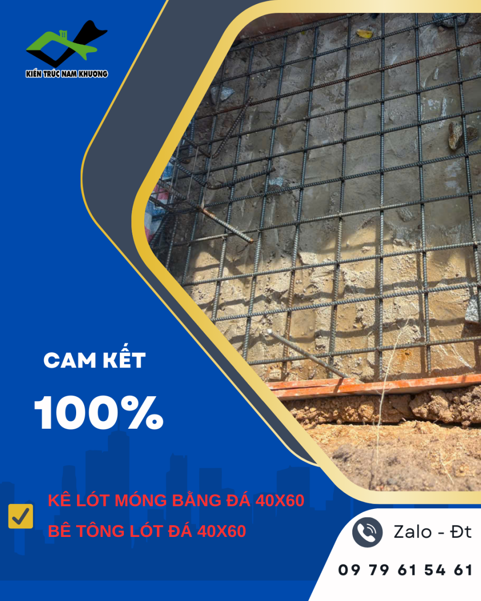 Kê lót móng bằng đá 40x60
