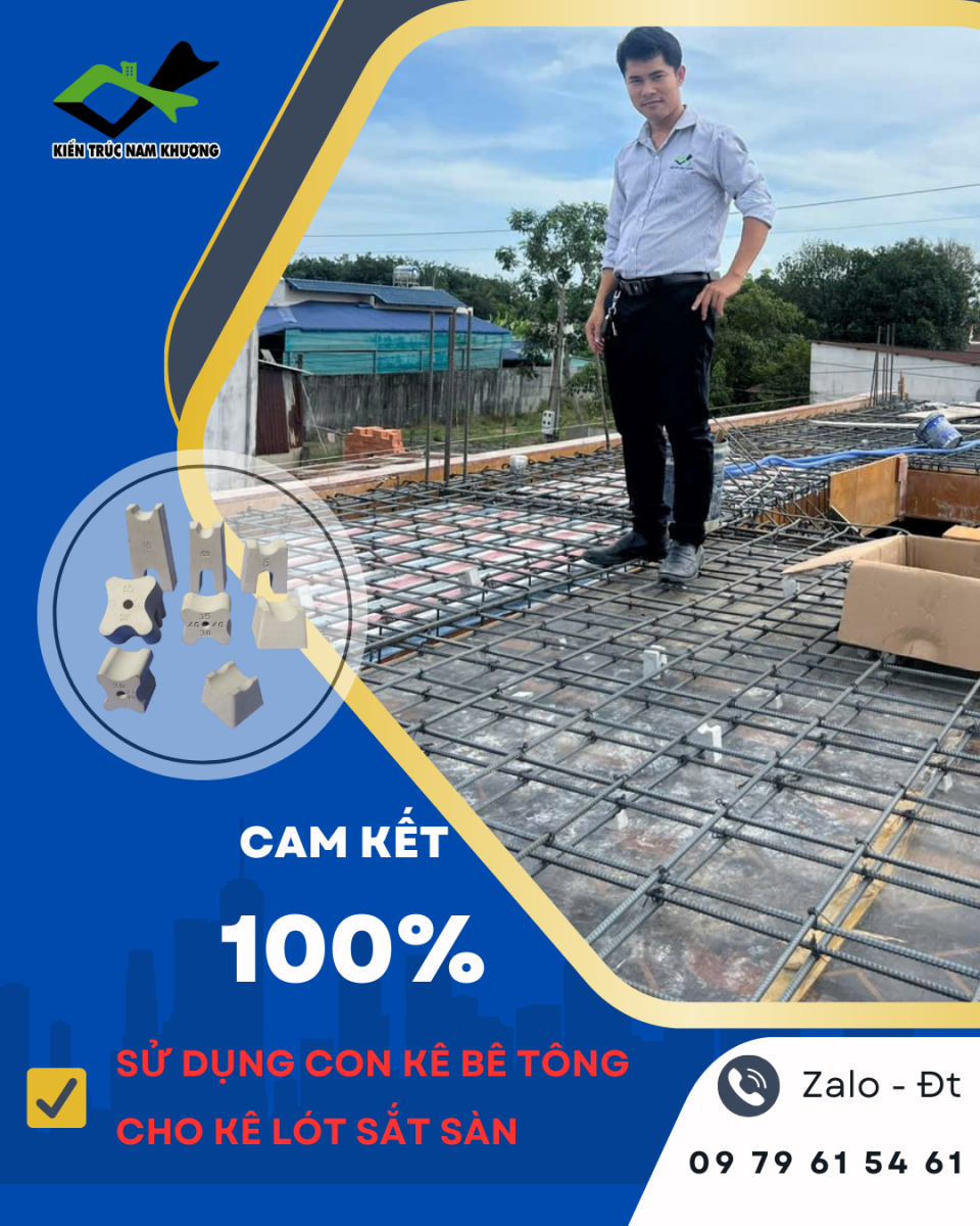 Sử dụng con kê bê tông để kê lót sàn 