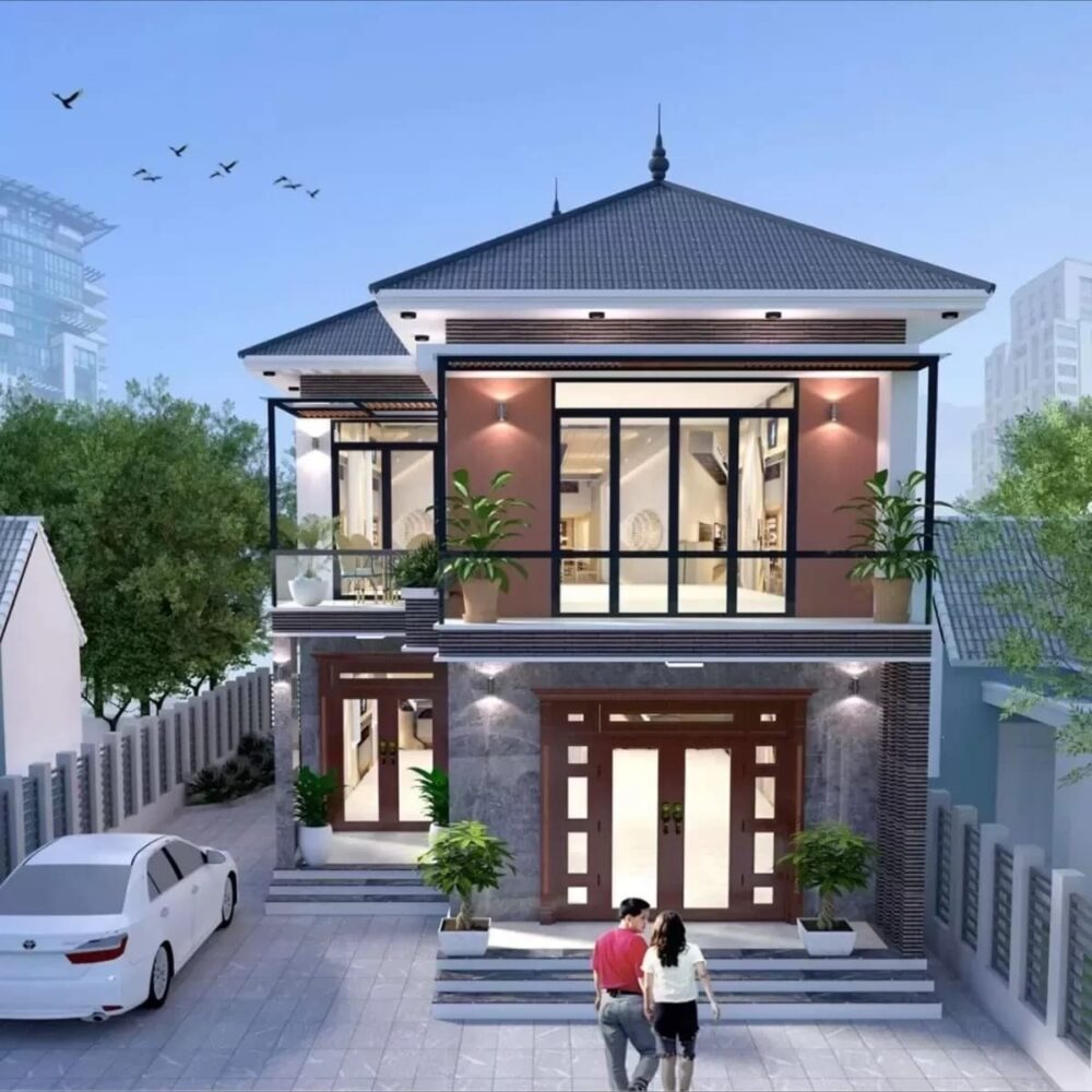 Thiết kế nhà ngang 8m dài 15m