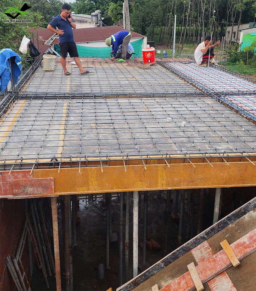 Thi công thép sàn lầu 1